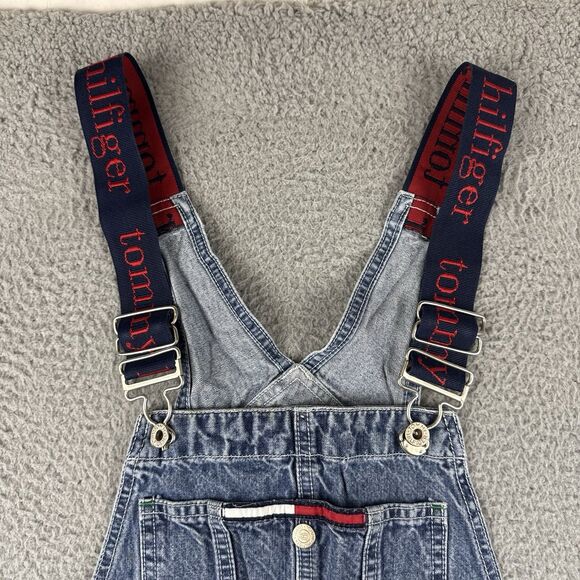 Vintage Tommy Hilfiger Overalls Size Medium Denim Hipster 90s Streetwear (Stains - Picture 7 of 14